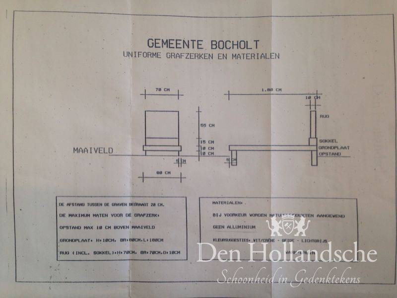 grafsteen Bocholt Begraafplaats Kaulille