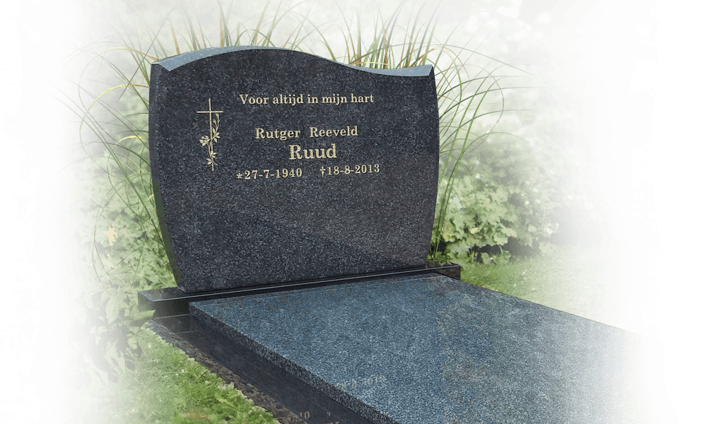staande grafsteen golfkop model lettersteen