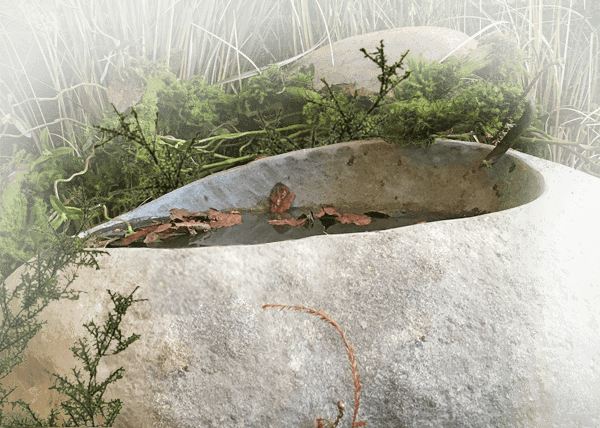 puur natuur collectie grafmonumenten keien met drinkbakjes