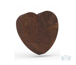 Bruin gepatineerde brons urn hartvorm