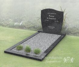 Budget golfkop grafsteen met liggend gedeelte 