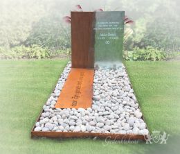 Cortenstaal grafmonument met glas