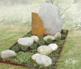 Grafmonument jager van cortenstaal