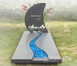 Grafmonument met rivier