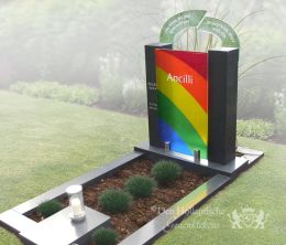 Grafsteen glas regenboog
