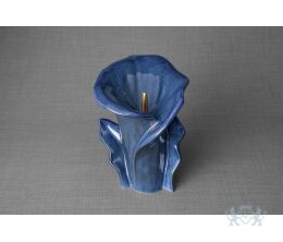 Keramische Calla bloem urn blauw