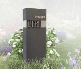 Modern grafmonument met brons