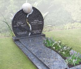 Onderhoudsvrij familiegrafmonument met labarum