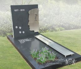 RVS grafmonument met silhouet