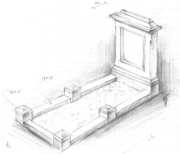 Schetsontwerp klassiek grafmonument