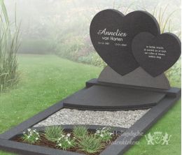 Twee harten als grafmonument