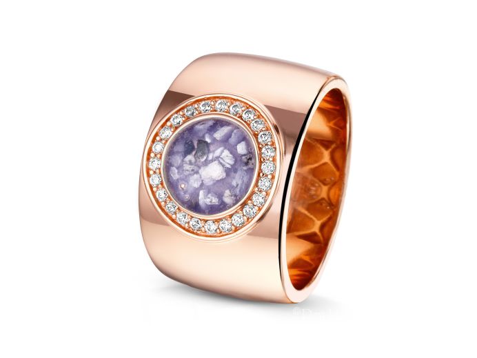 Asring Goldline rosegoud met hars en diamantjes foto 1