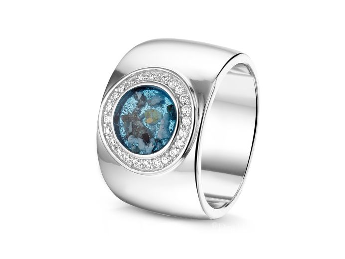 Asring Goldline witgoud met hars en diamantjes foto 1
