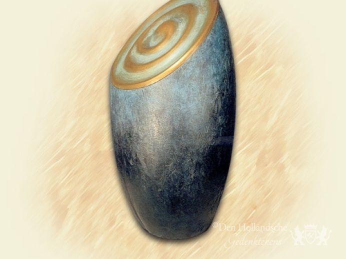 Bronzen urn met spiraal foto 1