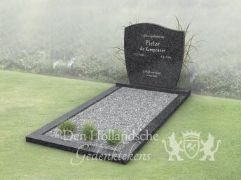 Budget golfkop grafsteen met liggend gedeelte
