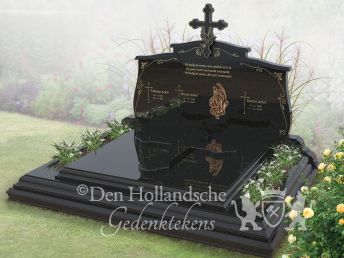 Dubbel grafmonument met kruis