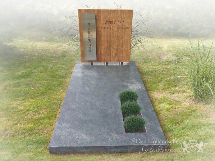 Grafmonument houten letterplaat foto 1