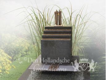 Grafmonument met bronzen beeld