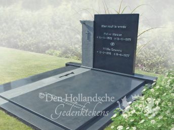 Grafmonument met bronzen letters voor familiegraf