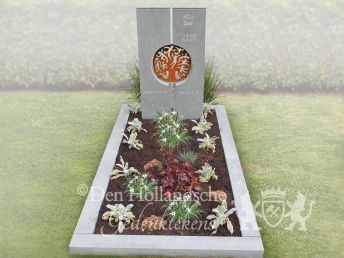 Grafmonument met cortenstalen boom