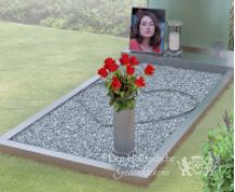 Grafmonument met glas en RVS foto 3