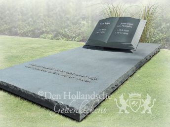 Grafmonument met opengeslagen boek