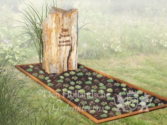 Grafmonument versteend hout