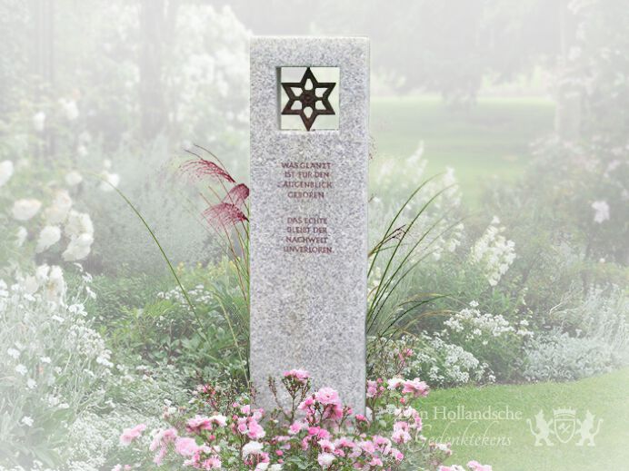 Granieten zuil met ster foto 1