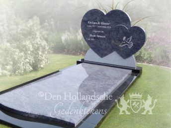 Hartvormige grafsteen met duif en palmtak