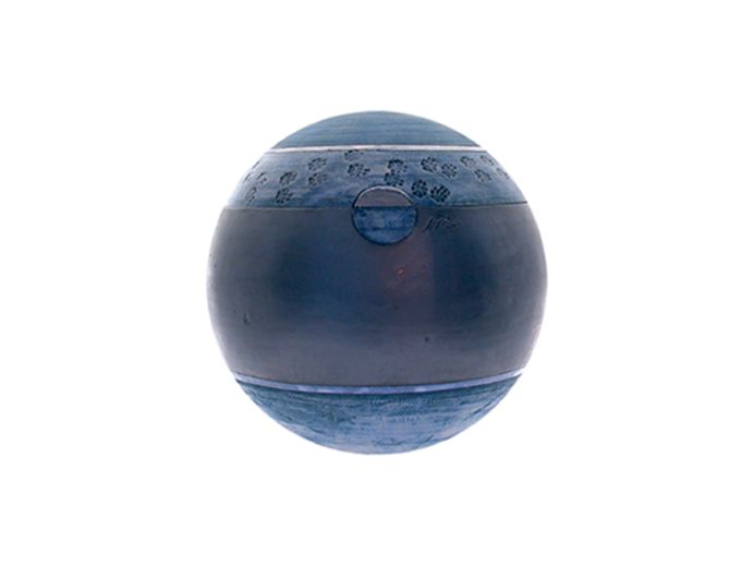 Keramische dierenurn blauwe bol 2.5L foto 1