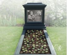 Klassiek grafmonument foto in glas foto 1