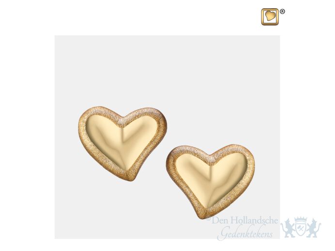Leaning Heart Stud Earrings Pol and Bru Gold Vermeil foto 1