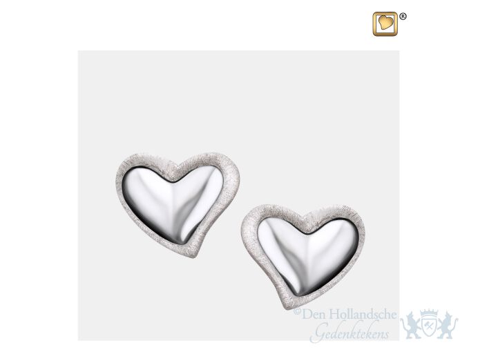Leaning Heart Stud Earrings Pol and Bru Silver foto 1