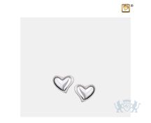 Leaning Heart Stud Earrings Pol and Bru Silver foto 1