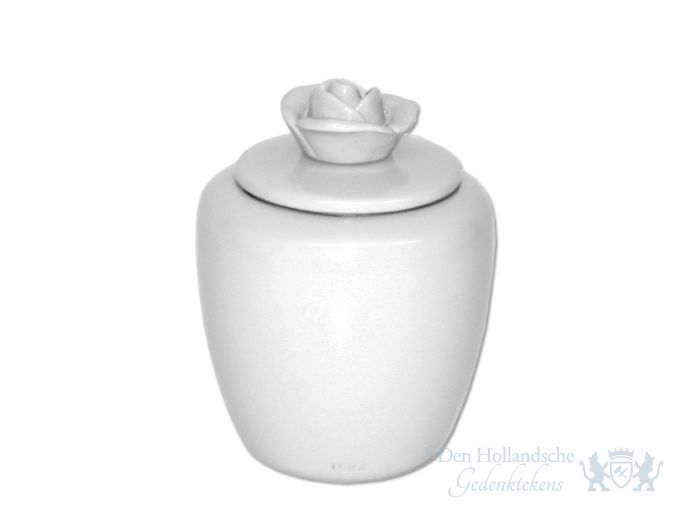 Bronzen mini urn met witte patinalaag foto 1