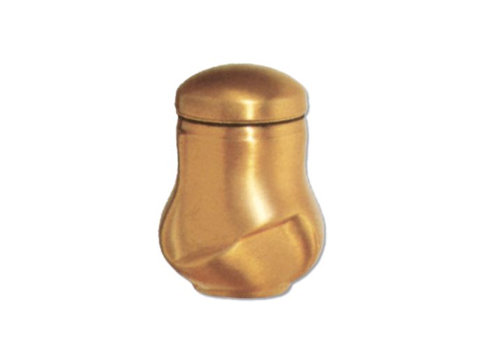 Fraai gedecoreerde bronzen mini urn foto 1