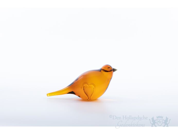 Glazen vogel - Oranje foto 1