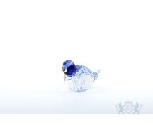 Glazen vogel spikkels - met kuifje blauw foto 1