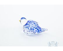 Glazen vogel spikkels - met kuifje blauw foto 1