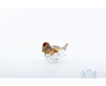 Glazen vogel spikkels - met kuifje oranje foto 1