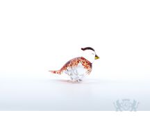 Glazen vogel spikkels met kuifje rood foto 1