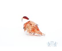 Glazen vogel spikkels met kuifje rood foto 1