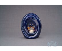 Keramische dierenurn met poot - Kobalt blauw foto 1