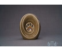 Keramische dierenurn met poot - Beige grey foto 1