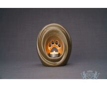 Keramische dierenurn met poot - Beige grey foto 1