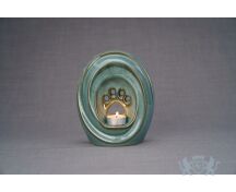 Keramische dierenurn met poot - Oil Green melange foto 1