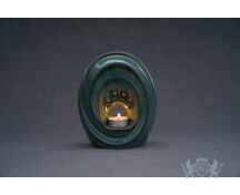 Keramische dierenurn met poot - Oil Green melange foto 1