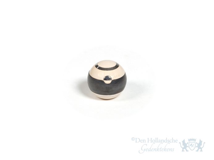 Keramische mini urn beige bol met decoratie 0.25L foto 1