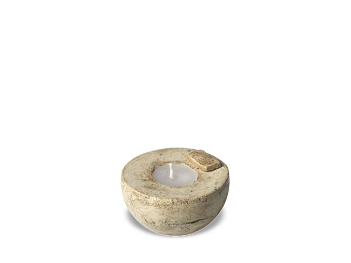 Lichte keramische mini urn met kaars foto 1