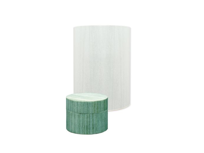 Lichte mini urn van hout foto 1